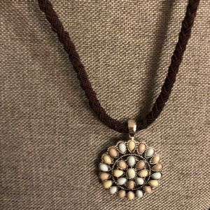 Women’s Silver, Colorful Cord Necklace